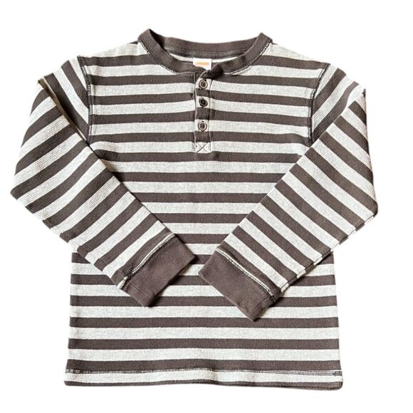 Gymboree Kids 100% Cotton Light & Dark Gray Striped Long-Sleeve Shirt, Size 10 - Picture 7 of 7